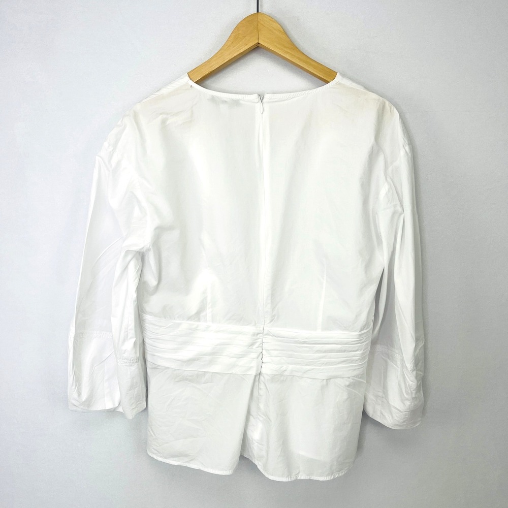 Derek Lam 10 Crosby NWD Noe Blouse Optic White Sz 16 Quiet Luxury - Picture 7 of 16